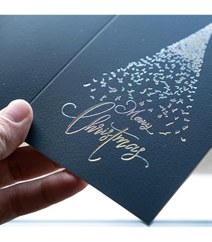 Christmas Cards - 50 Pack White Merry Christmas Greeting Cards In Matte