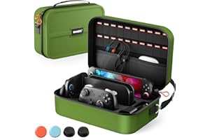 【Switch 2 ケース対応】 COOWPS switch 2 収納ケース 持ち運び便利 防水 防塵 防汚 耐衝撃 全面保護 ゲームカード20枚収納可能 大容量 な収納力 キャリングケース 【スティックカバー *4個付属】