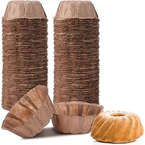 50 Disposable Grease Proof Mini Bundt Cake Molds for Baking Pound ...