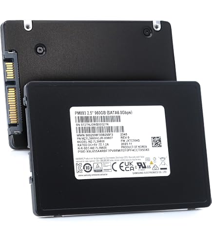 Amazon | Samsung PM893 960GB ソリッドステートドライブ - 2.5 内蔵型