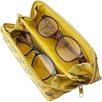 Amazon.co.jp: Lakurasu 眼鏡ケース 2本収納 軽量 スリム ソフト