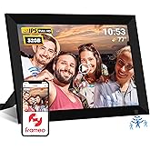 32GB FRAMEO Digital Photo Frame,10.1" IPS Touch Screen Smart WiFi Digital Picture Frame,Smart Motion Sensor,Easy Setup to Sha