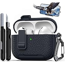 Amazon | RFUNGUANGO AirPods Pro 3ケース レザー、キーチェーン、電話