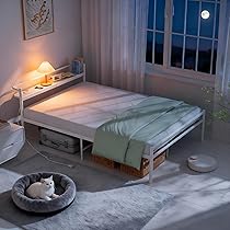 ベッドフレーム シングル 白 Holdm パイプベッド ホワイト コンセント