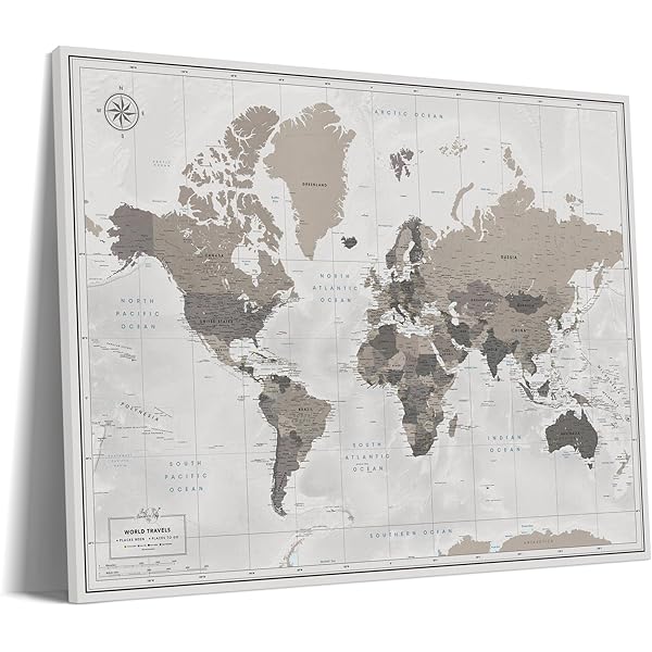 Amazon | Splosh トラベルマップ - 世界地図ピンボード、ブラック