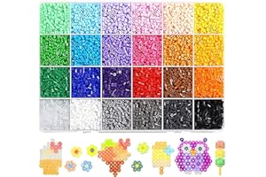アイロンビーズ 24色セット 2.6mm 約12000粒 パーラービーズ DIY手芸 作成キット 誕生日プレゼント (A)