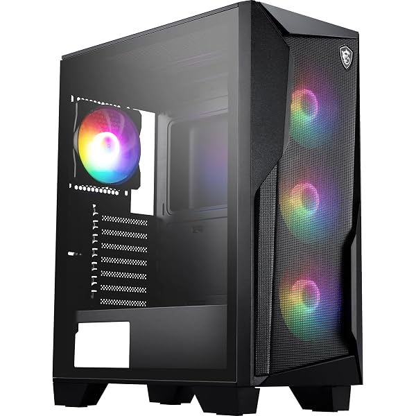 MSI MAG FORGE 130A AIRFLOW PCケース ATX ミドルタワー 黒 RGB ファン4基付き 強化ガラスサイドパネル マグネット式ダストフィルター CS9324 - 1