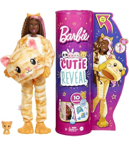 Barbie Cutie Reveal Slumber Party Gift Set - 2 Dolls, 2 Pets, 35+ Surprises With Color Change