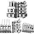 Toplife 10 Pots and Pans Organizer, Pan Organizer Rack for Cabinet with 3 DIY Methods, Adjustable Pot Organizer Rack, Pan Pot