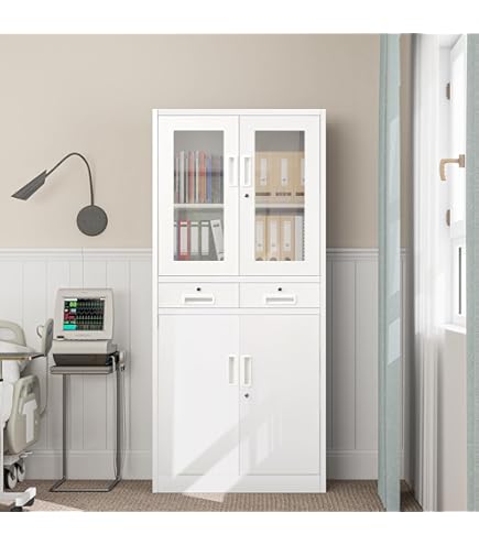 Amazon.co.jp: スチール書庫 鍵付き書庫 鍵付きキャビネット 3段収納