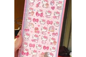 Winnges シール 可愛い 立体シール ハローキティ DIY用 手帳用3Dかわいいレリーフ女の子手作りノートパソコン スマートフォン 水筒 ペン 装飾用として使用可能です(a)