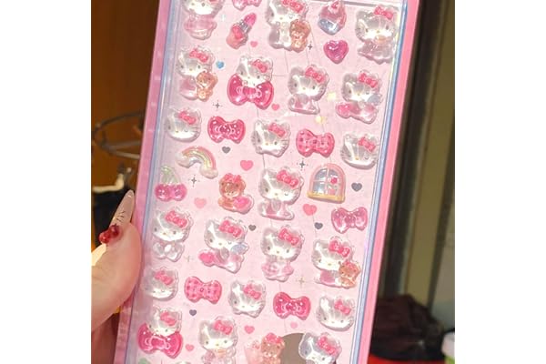 Winnges シール 可愛い 立体シール ハローキティ DIY用 手帳用3Dかわいいレリーフ女の子手作りノートパソコン スマートフォン 水筒 ペン 装飾用として使用可能です(a)