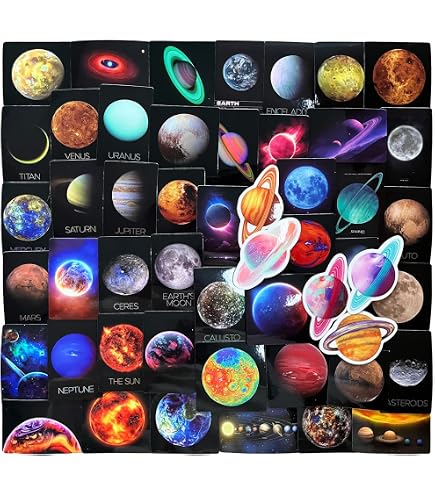 Amazon.co.jp: 50枚 宇宙 惑星ステッカーセット 星空シリーズ