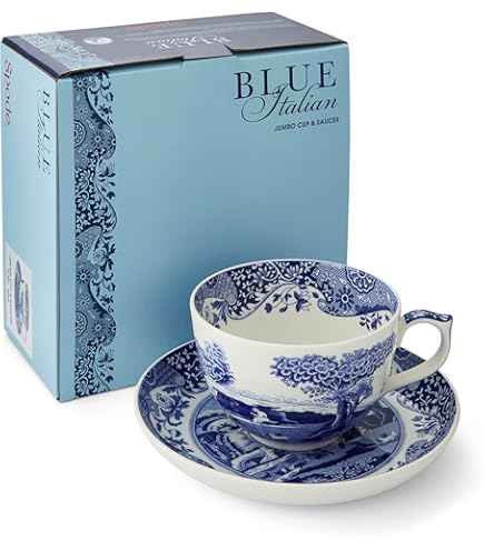 Amazon | スポード (Spode) ブルーイタリアン ティーカップ&ソーサー