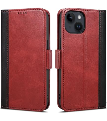 ☆iPhone 15 Pro (6.1インチ)手帳型ケース レッド Amazon.co.jp: iPhone 15 向け ケース 手帳型 縦開きカバー 下