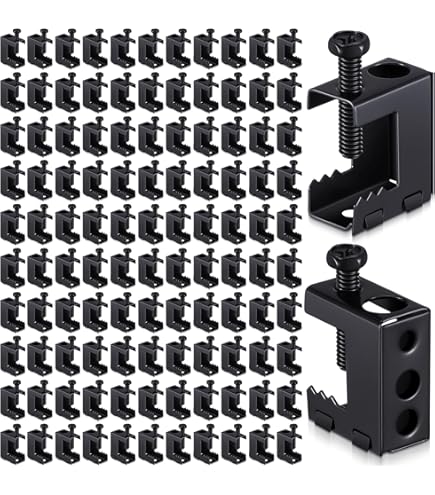 Top Beam Clamps – UNC 3/8 Iron Safety Rod Clamp, 3/4" Jaw Opening, 20-Pack, For Vertical Piping Support On Copper, PVC
