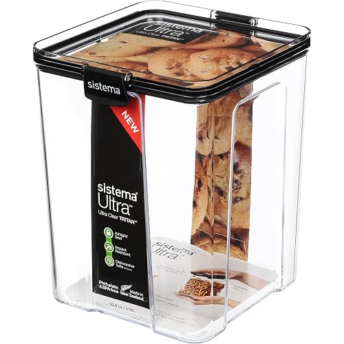 Sistema Ultra Tritan Airtight Pantry Storage Container | 2.75 Litre Large Food Storage Container | Stackable | with Locking C