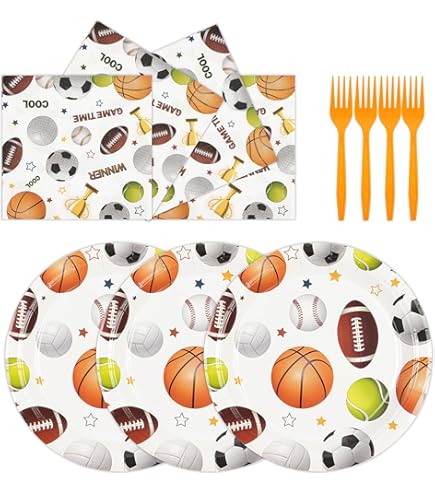 7-Piece Sports Balloon Set - 18-20 Inch Volleyball, Basketball, Football, Baseball Mylar Balloons