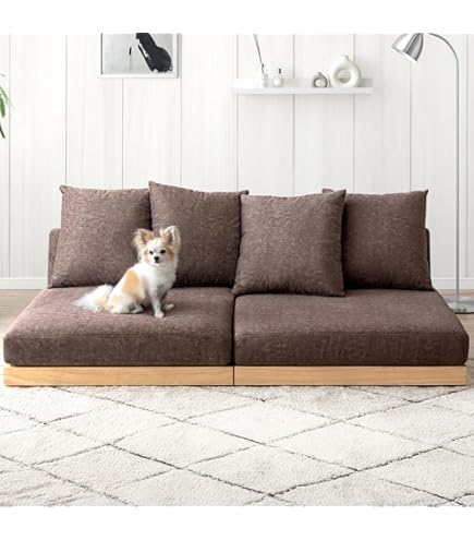 【タンスのゲン】ほぼ新品180㎝幅スーパーハイバック2人掛ローソファ グレージュ タンスのゲン】ほぼ新品180㎝幅スーパーハイバック2人掛