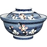 せともの本舗 蓋付大茶 呉須梅蓋丼 [15.8 x 10.5cm] 料亭 旅館 和食器 飲食店 業務用