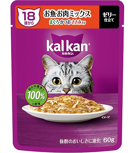 猫　カルカン　パウチ　シニア　18歳　15歳 Amazon | カルカン パウチ 18歳から 60g×8袋 2種のセレクション