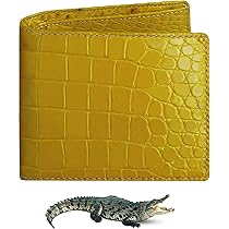 Amazon | [vinacreations] イエロー クロコダイル革財布 無双