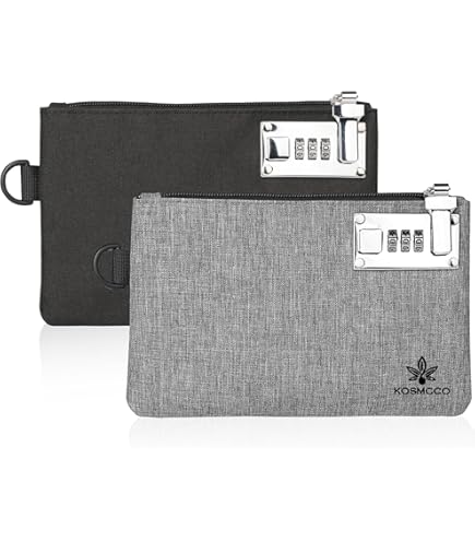 Locking Cash Deposit Bag - 11.4x8.3" Waterproof Money Pouch With 2 Keys (Red Oxford Cloth)