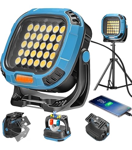 LED投光器 10W 充電式投光器 作業灯 投光器 ランタン Amazon | LED充電式ライト ポータブル投光器10W(従来の100w相当