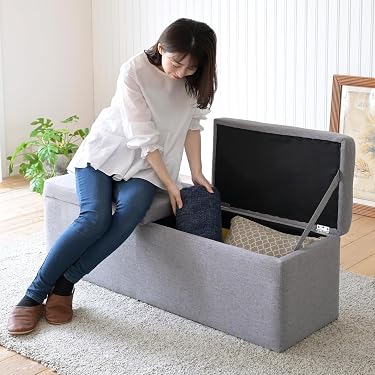 オットマン 長方形 スツール 収納ボックス 蓋付き ベンチ おしゃれ 椅子 多機能収納スツール 持ち運びに便利 足置き 大容量 リビ 収納スツール ボックススツール 長方形 オットマン タイプ1 収納ボックス 大容量 足置き ベンチ フットレスト ファブリック 蓋付き 座れる 椅子  チェア リビング/玄関/寝室 ベンチソファ 120 【公式通販】