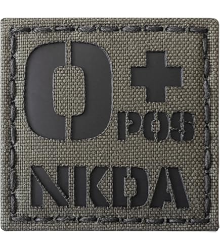 Infrared USA Flag OPOS O+ Blood Type NKA NKDA IR Tactical