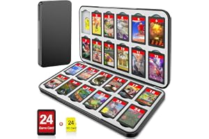 ゲームカードケース For Switch 専用ソフトカード「シリコン内装」 24枚収納+ 24枚SD メモリーカード収納 PVE製 自由DIYでき 防水・防塵・傷つき防止 薄型 軽量 持ち運び便利なコンパクトソフトケース (自由DIY無地, ブラック