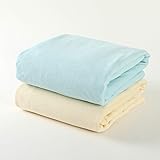 イクズス 綿100％ 防水 おねしょシーツ シングル 100x210cm 2枚組 (イエロー-サックス）防水シーツ 厚手 ベビー 介護