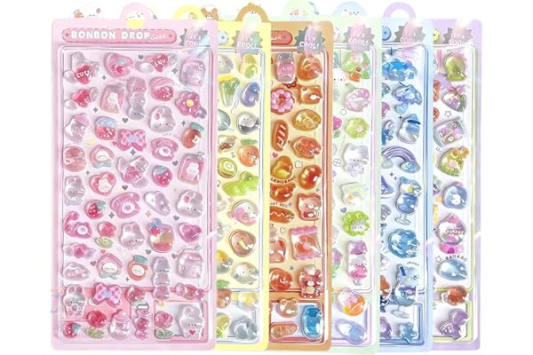 Sediven 3dシール 立体シール 可愛い 6枚セット 女の子 携帯電話飾り用手帳用 DIY用 日記帳用 貼り付け可能 手芸用品