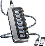 SETMSPACE usbハブ 3.0 7ポート 10Gbps 高速転送 ミニマリスト ハブ type-a ケーブル50CM (7*USB A)