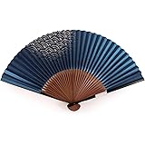 扇子 おしゃれ メンズ 男性 紺 青海波 プレゼント ビジネス 高級 京都 夏