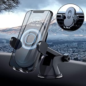 Xingmeng qi 車載 ワイヤレス充電器 車載ホルダー magsafe 車載 識別機能搭載 100mAh電池 自動…