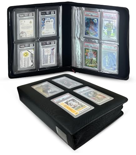 GrinOwl PSA-Plattenbinder – 6-Pocket Für 84 Abgestufte Karten, Kompatibel Mit PSA, CGC, CSG, Mit Reißverschluss & Wasserabweisend