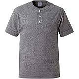 [ユナイテッドアスレ] 無地 スリム ヘンリーネック 半袖Ｔシャツ ケース入り ミックスグレー M