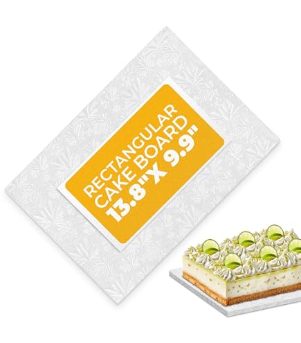 Planche à Gâteaux Rectangulaire Staedter - 40 X 30 Cm, Carton épais 3 Mm, Surface Blanche Motif Feuille
