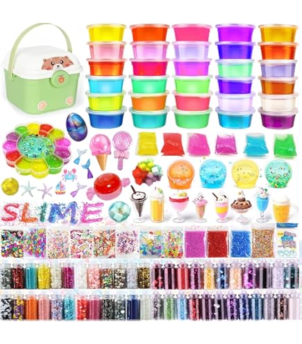 Amazon.co.jp: Funk Doggie スライムキット 77個粘土 DIY 手作り