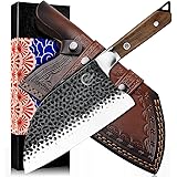 [Full Tang]Butcher Knife Handmade Forged Kitchen Chef Knife Grandsharp Pro Razor Sharp Serbian Clad Steel Meat Vegetable Chop