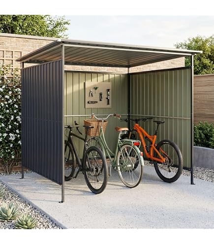 Amazon | スチールサイクルハウスL192×W165×H193cm 自転車ガレージ