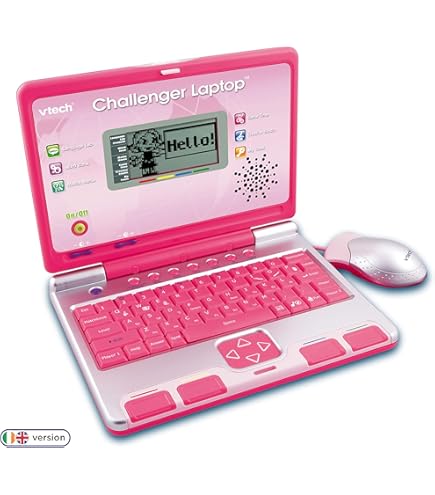 LEXIBOOK, Barbie JC598BBi2 Learning Computer in English/Spanish, Toy for Kids with 124 Music Learning, Playing and Listening Activities, Pink