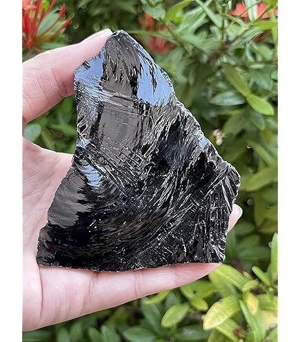 Amazon.co.jp: 特大ブラックオブシディアン原石 3~6インチ 天然黒曜石