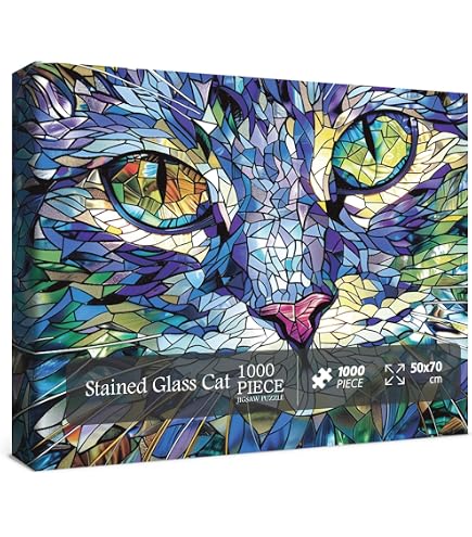 Amazon | カラフルな猫のパズル 大人向け絵画 1000ピース 動物アート