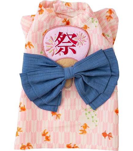 Amazon | tassu ペット用浴衣 犬服 猫兼用 花火柄 スイカ柄 マジック