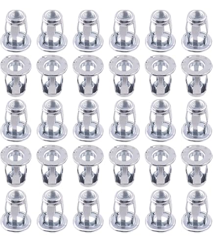 Uxcell M6 Jack Nuts – 10-Pack Carbon Steel Zinc-Plated Threaded Insert Rivet Nuts For Thin Metal, 18.6mm Length