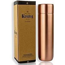 Amazon | Kosdeg 銅製ウォーターボトル - 34オンス ヴィンテージ