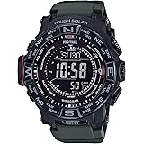 Casio PRW-3510Y-8CR Men's 'PRO TREK' Tough Solar Powered and Stainless Steel Watch, Green, Green, Digital