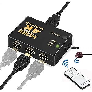 HDMI切替器 MVOWIZON 4Kx2K HDMI分配器/セレクター 3入力1出力 金メッキコネクタ搭載1080p…